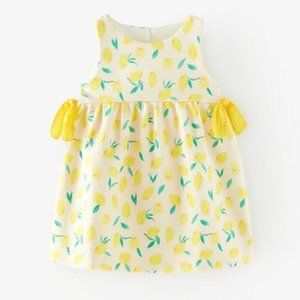 ZARA Toddler Girls Lemon Print Summer Dress 2-3 Years